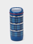 Ланч бокс TAKE IT EASY «Клеточка», 1.35 л, 3 уровня, сохраняет тепло 3 ч, нержавеющая сталь, синий - Фото 2