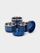 Ланч бокс TAKE IT EASY «Клеточка», 1.35 л, 3 уровня, сохраняет тепло 3 ч, нержавеющая сталь, синий - Фото 4