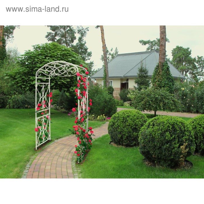 Арка садовая, 210 × 130 × 65 см, пластик, белая, «Петергоф»