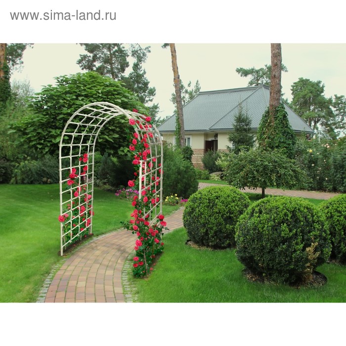 Арка садовая, 220 × 150 × 65 см, пластик, белая, «Большая Ладога» - Фото 1