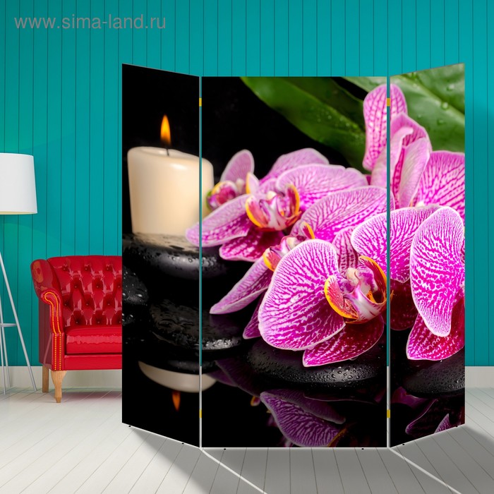 Ширма "Орхидея со свечой", 160 × 160 см - Фото 1
