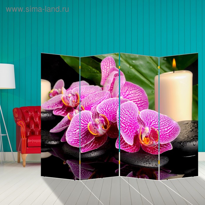 Ширма "Орхидея со свечой", 200 х 160 см - Фото 1
