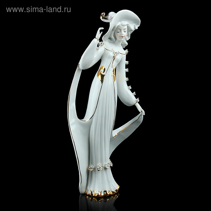 Сувенир керамика под фарфор "Богиня" золото 35 см - Фото 1