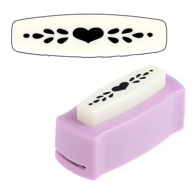 Дырокол фигурный для края "Сердечко" длина рисунка 4,5 см 6,5х4х2,5 см МИКС