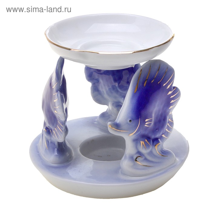 Аромалампа п/фарфор  "Рыбки" 8,5 х 12 см - Фото 1