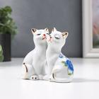 Фигурка керамика «2 котёнка в цветочек», 7×8 см - Фото 2