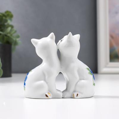 Фигурка керамика «2 котёнка в цветочек», 7×8 см