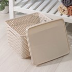 Корзина для хранения «Плетёнка», 35×29×22,5 см, с крышкой, бежевая - Фото 3