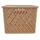 Корзина для хранения «Плетёнка», 35×29×22,5 см, с крышкой, бежевая - Фото 4