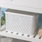 Корзина для хранения с крышкой «Плетёнка», 35×29×22,5 см, цвет белый - фото 8661916