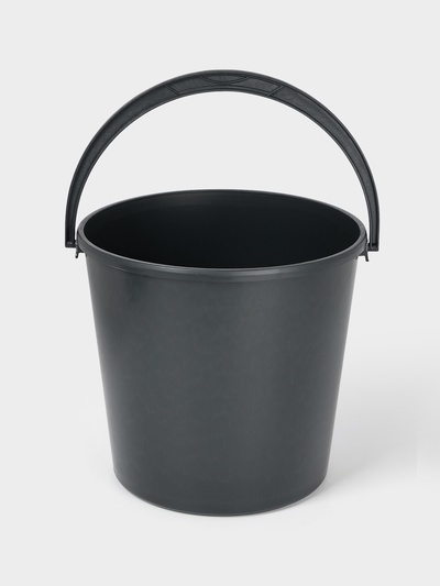 Ведро хозяйственное с мерной шкалой, 12 л, чёрное