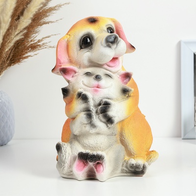 Копилка для денег «Собака с кошкой», гипс, 25×17×20 см