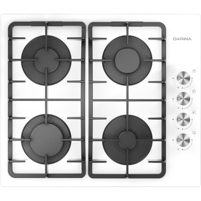 Варочная поверхность Darina 1T1 BGC 341 12 W, газовая, 4 конфорки, белая