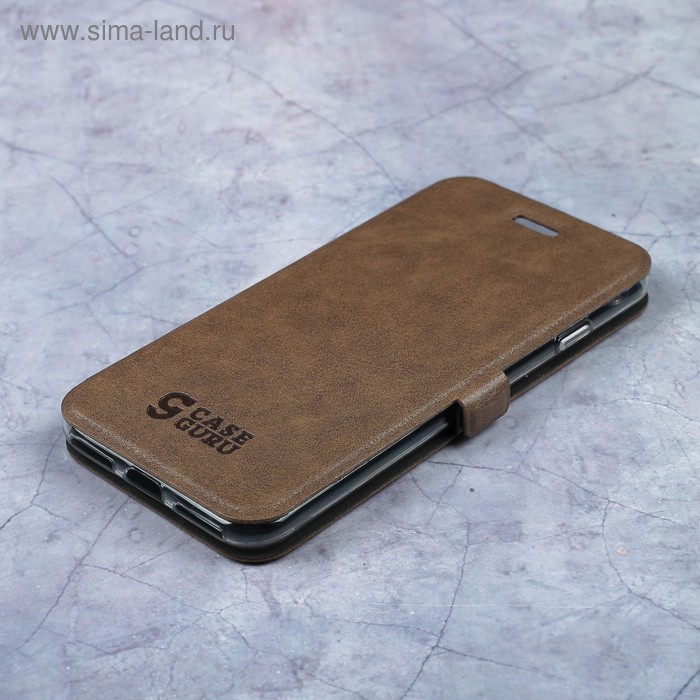 Чехол-книжка Caseguru Magnetic Case iPhone 7 Светло-коричневый - Фото 1