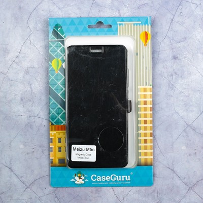 Чехол-книжка Caseguru Magnetic Case Meizu M5c Глянцево-черный