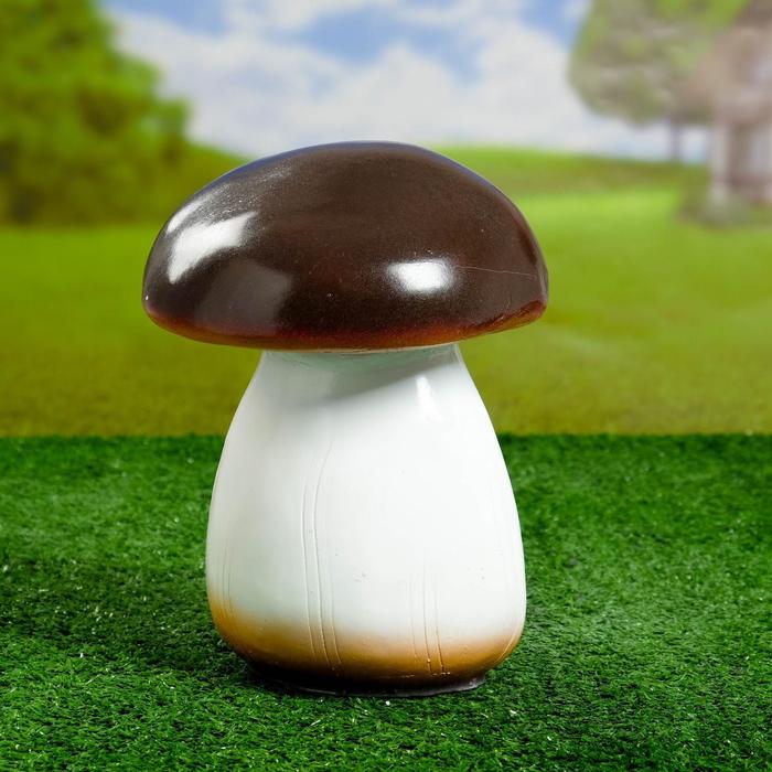 Садовая фигура "Белый гриб" средний  14х14х24см - фото 1911972714