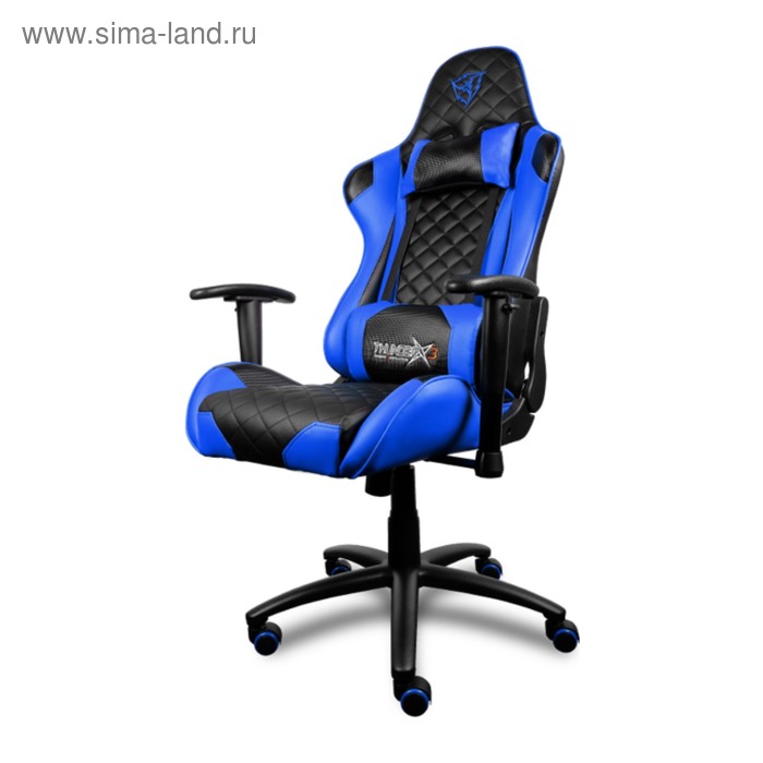 Кресло игровое TGC12-BB, чёрное/синее - Фото 1