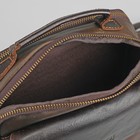 Планшет мужской, 2 отдела на молнии, 2 наружных кармана, длинный ремень, цвет коричневый - Фото 5