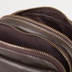 Планшет мужской, 2 отдела на молниях, наружный карман, длинный ремень, цвет коричневый - Фото 4