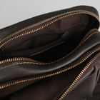 Планшет мужской, 2 отдела на молнии, 2 наружных кармана, длинный ремень, цвет коричневый - Фото 5
