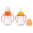 Бутылочка для кормления детская приталенная, с ручками, 150 мл, от 0 мес., цвет оранжевый МИКС - Фото 2