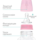 Бутылочка для кормления M&B, классическое горло, от 0 мес., 150 мл., приталенная, розовый - Фото 2