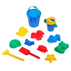 Набор игрушек для песочницы, 12 предметов: 8 формочек, совок, лейка, грабли, ведро, МИКС - Фото 10