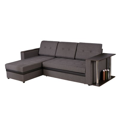 Угловой диван «Атланта», универсальный угол, ткань, цвет серый