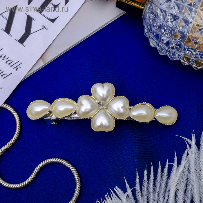 Заколка-автомат для волос "Жемчужная" - Фото 1