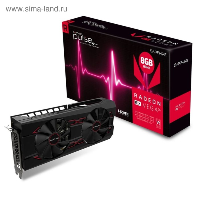 Видеокарта Sapphire AMD Radeon RX Vega 56 PULSE (11276-02-40G) 8G,1208/800,Ret - Фото 1