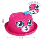 Шляпа детская соломенная для девочки «Котёнок», р-р 52-54, 2-6 лет - Фото 6