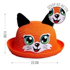 Панама детская соломенная для девочки «Лисичка», с ушками, р-р 52-54, 2-6 лет - Фото 2