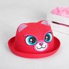 Панама детская соломенная «Кошечка», с ушками, р-р 52-54, 2-6 лет - Фото 3