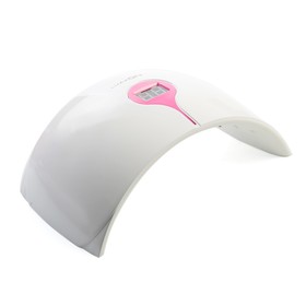 Лампа для гель-лака Luazon LUF-13, LED, 24 Вт, 15 диодов, дисплей, 220 В, бело-розовая
