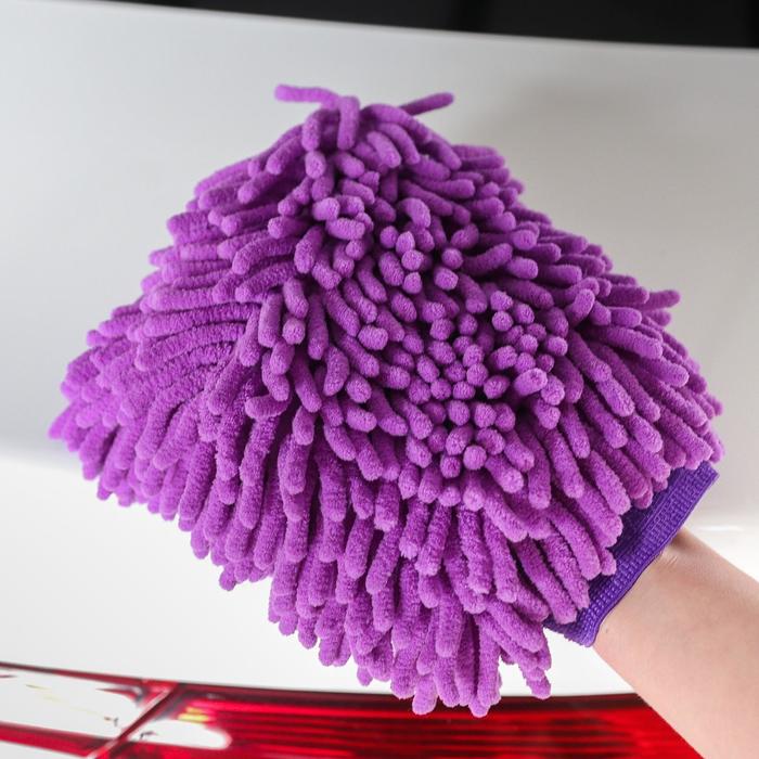 Варежка для мытья авто, микрофибра 24×19×4 см, микс - фото 1906916794