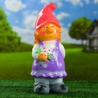 Садовая фигура "Гном девочка с цветами" 13,5х17х40 см МИКС - Фото 6