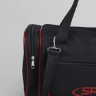 Сумка спортивная, отдел на молнии, 3 наружных кармана, цвет чёрный/бордовый - Фото 4