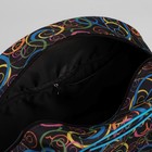 Сумка дорожная, отдел на молнии, наружный карман, длинный ремень, цвет чёрный/разноцветный - Фото 5