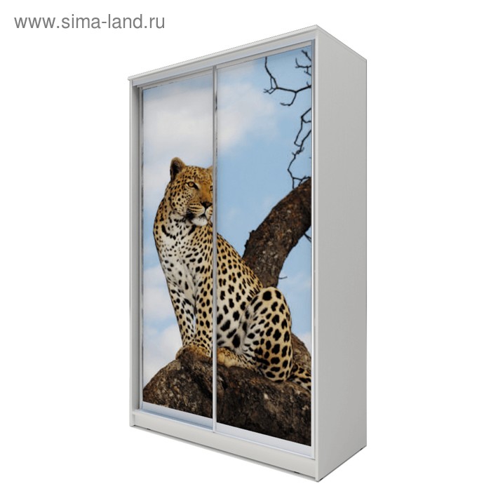 Шкаф-купе Хит-23-14-77 Белый, Леопард - Фото 1