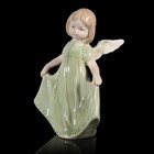Сувенир керамика "Ангел-девочка в зелёном платье танцует" 14,8х10,5х5 см - Фото 2