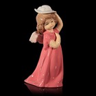 Сувенир керамика "Ангел-девочка в коралловом платье и в белой шляпке" 14х7,5х5 см - Фото 3
