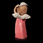 Сувенир керамика "Ангел-девочка в коралловом платье и в белой шляпке" 14х7,5х5 см - Фото 4