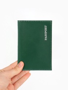 Обложка для паспорта, гладкая, тиснение серебряной фольгой, зелёная - Фото 5