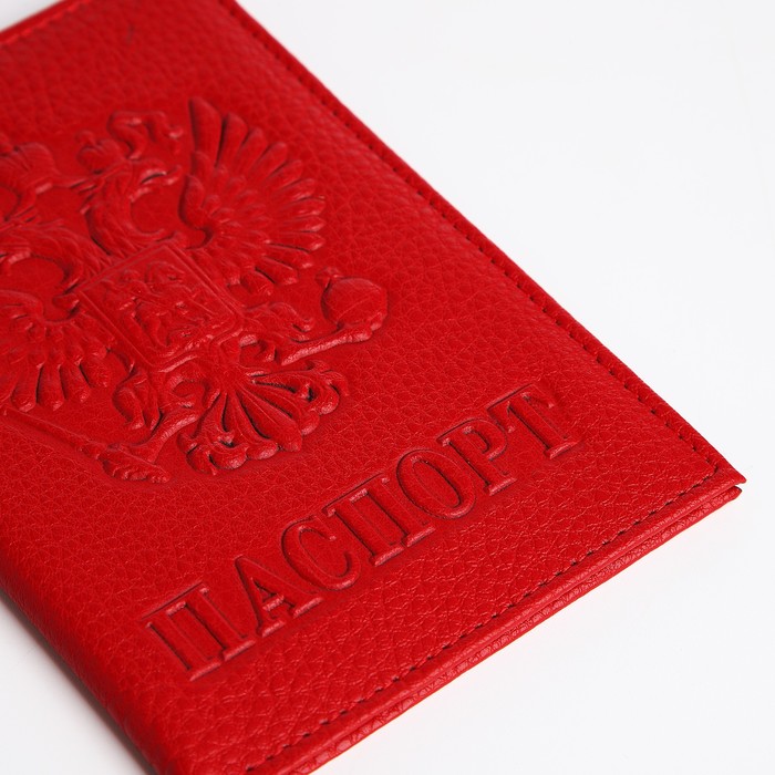 Обложка для паспорта, цвет красный - фото 1889263739