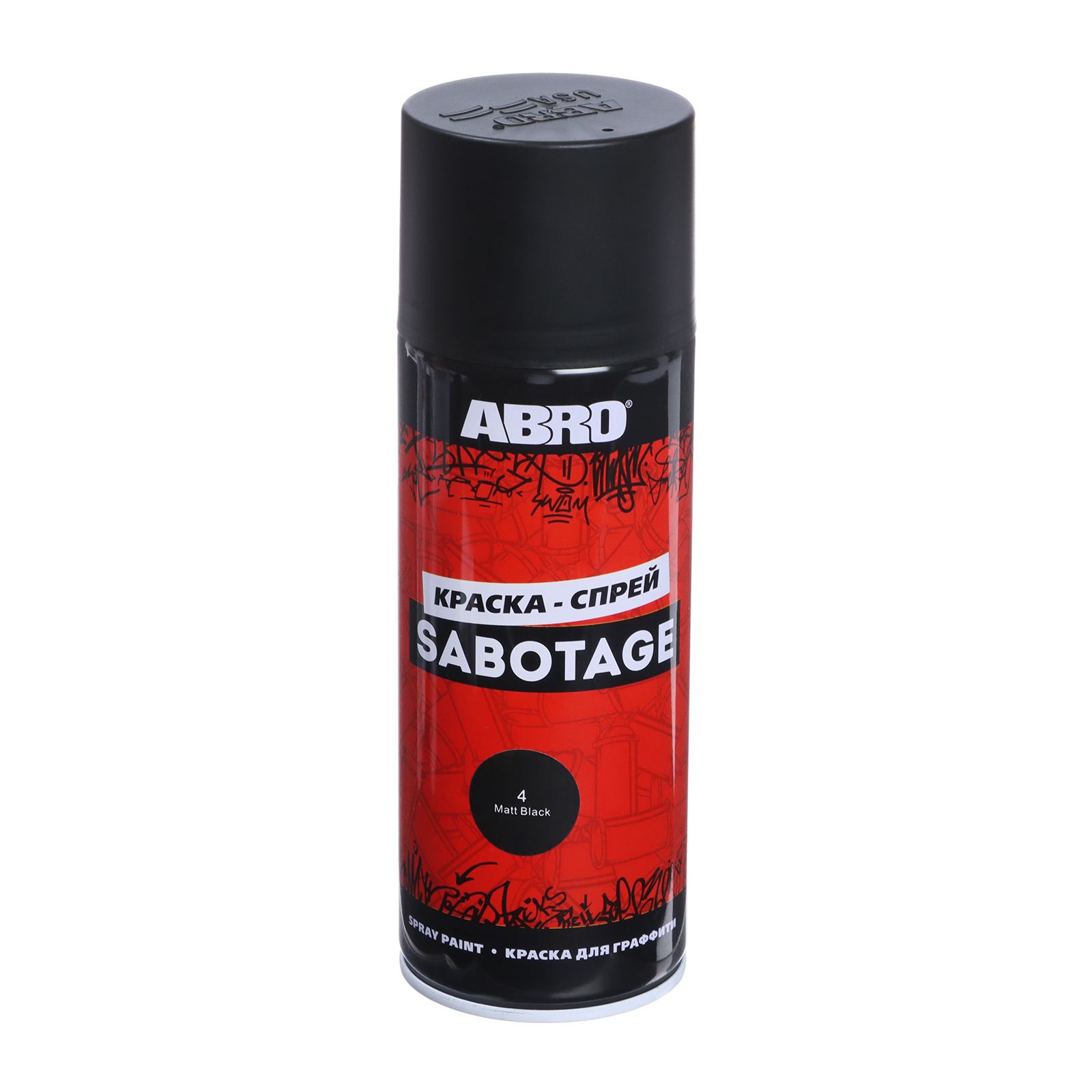 Краска-спрей Abro SABOTAGE 4 чёрный матовый, 226 г/272 мл SPG-004 ...