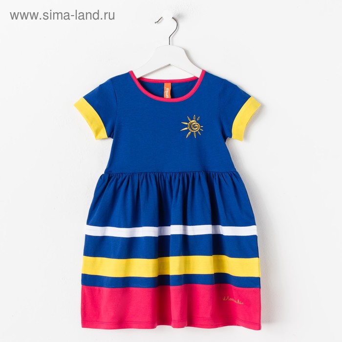Платье для девочки, рост 98-104 см, цвет синий - Фото 1