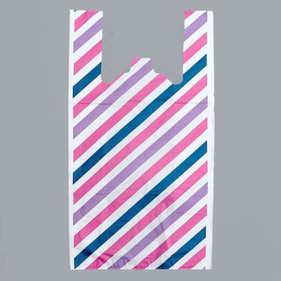 Пакет «Параллели», полиэтиленовый, майка, 40×80 см, 22 мкм