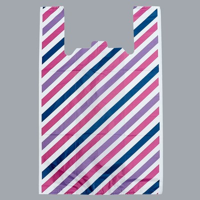 Пакет "Параллели", полиэтиленовый, майка, 40 х 65 см, 22 мкм