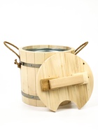 Запарник - ведро для бани и сауны, 7 л, липа, оцинкованная вставка, с крышкой, «Добропаровъ»  (артикул 2541912)  большой выбор товаров оптом и в розницу по низким ценам с доставкой