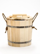 Запарник - ведро для бани и сауны, 7 л, липа, оцинкованная вставка, с крышкой, «Добропаровъ»  (артикул 2541912)  большой выбор товаров оптом и в розницу по низким ценам с доставкой